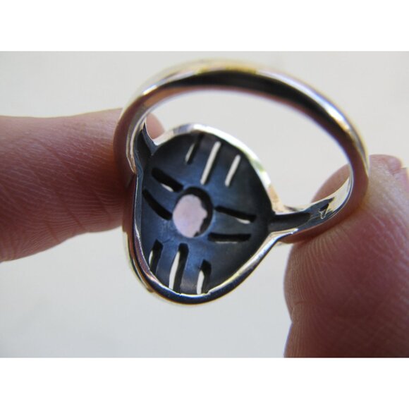 Vintage amethyst sterling silver ring sz 6.75 marcasite art deco engagement ring - Picture 9 of 9